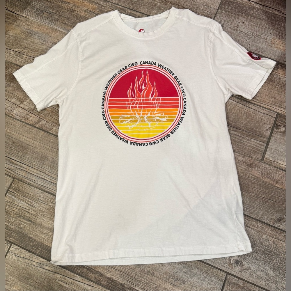 Red and White Short Sleeve Tee-Canada Weather Gear​